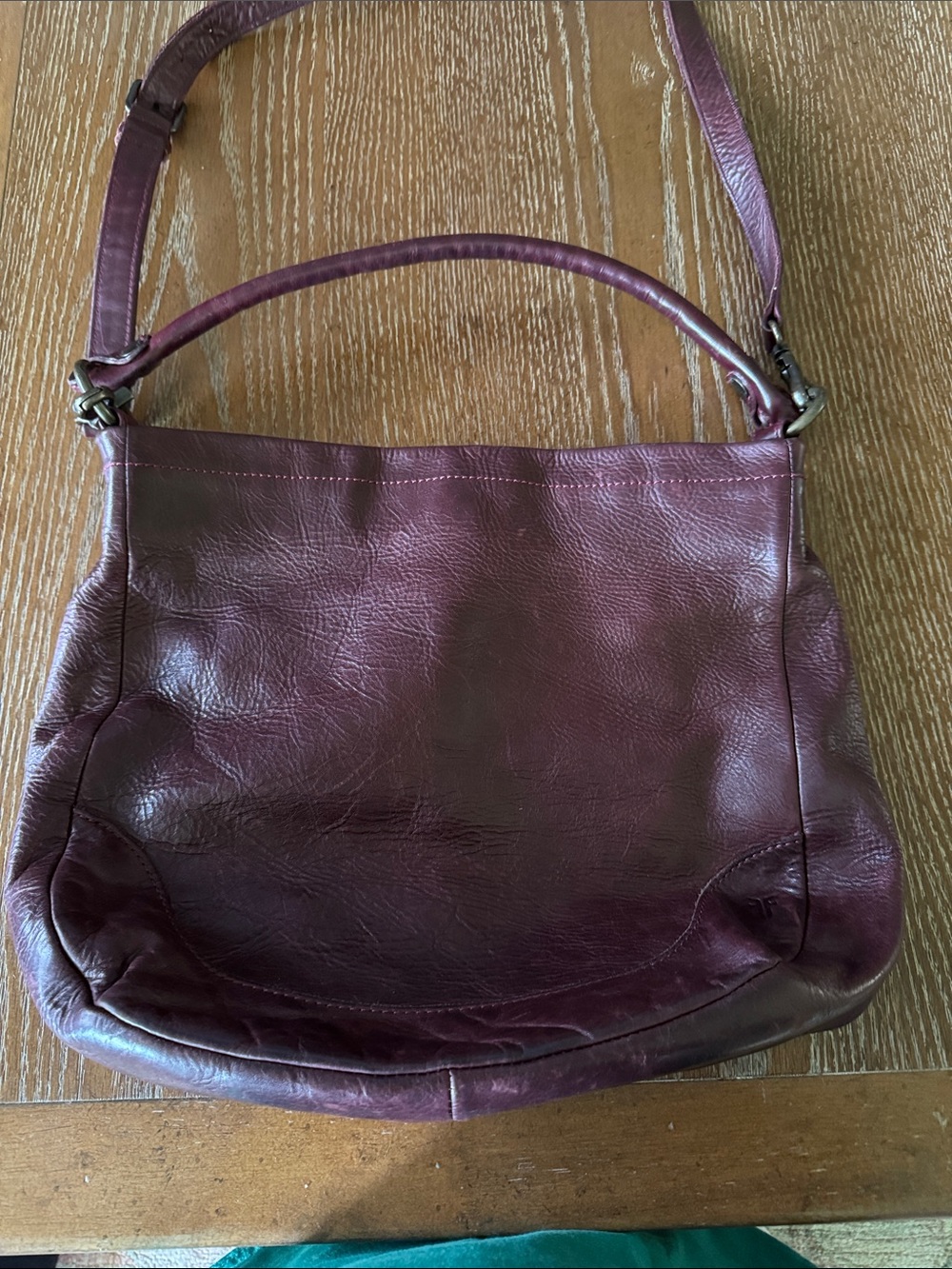 Frye Leather Shoulder Bag in Deep Plum